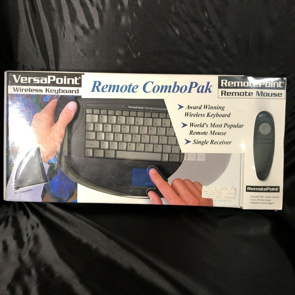 Wireless Keyboard & Remote Mouse Black & Gray Versapoint Remote Combo Pak NEW